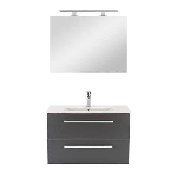 Leziter Set mobilier baie Vario Clam 80, stejar-antracit