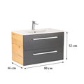 Leziter Masca chiuveta baie Vario Clam 80 cu lavoar, stejar-antracit
