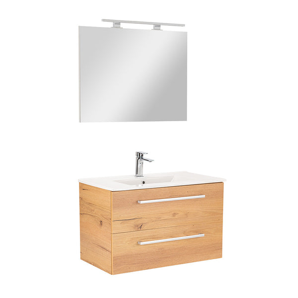 Leziter Set mobilier baie Vario Clam 80, stejar-stejar