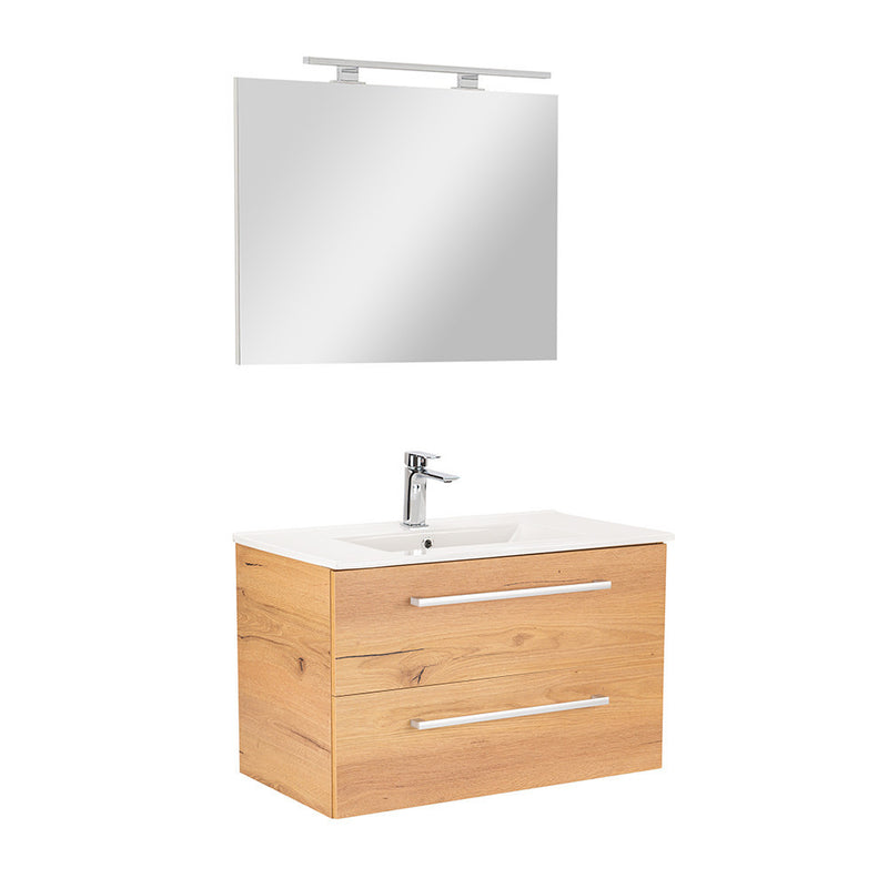 Leziter Set mobilier baie Vario Clam 80, stejar-stejar