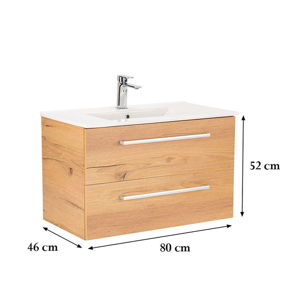 Leziter Masca chiuveta baie Vario Clam 80 cu lavoar, stejar-stejar