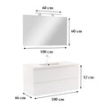 Leziter Set mobilier baie Vario Forte 100, alb-alb