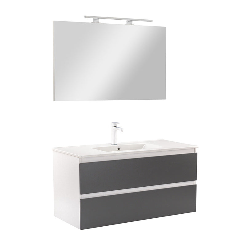 Leziter Set mobilier baie Vario Forte 100, alb-antracit