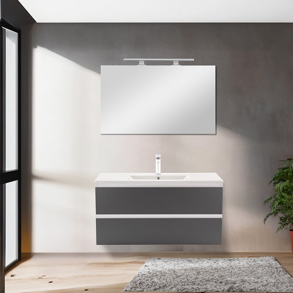 Leziter Set mobilier baie Vario Forte 100, alb-antracit