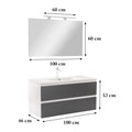 Leziter Set mobilier baie Vario Forte 100, alb-antracit