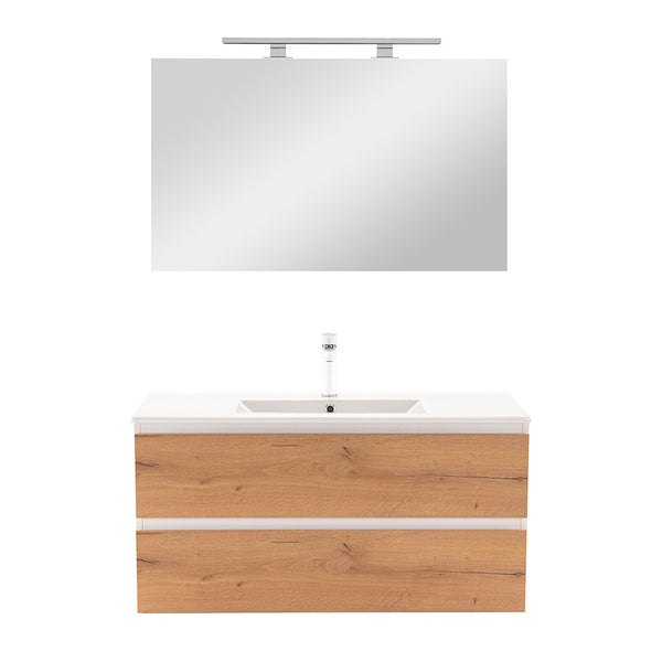 Leziter Set mobilier baie Vario Forte 100, stejar alb