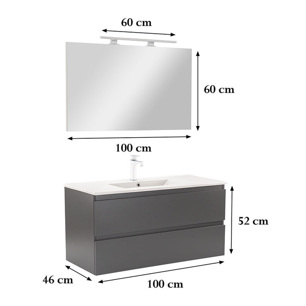 Leziter Set mobilier baie Vario Forte 100, antracit-antracit
