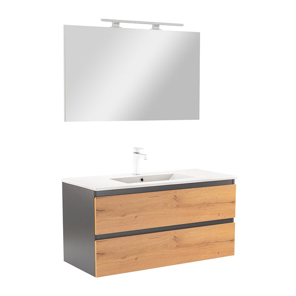 Leziter Set mobilier baie Vario Forte 100, antracit-stejar