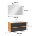 Leziter Set mobilier baie Vario Forte 100, stejar-antracit