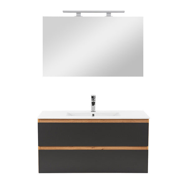 Leziter Set mobilier baie Vario Forte 100, stejar-antracit