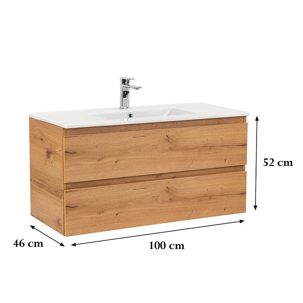 Leziter Masca chiuveta baie Vario Forte 100 cu lavoar, stejar-stejar