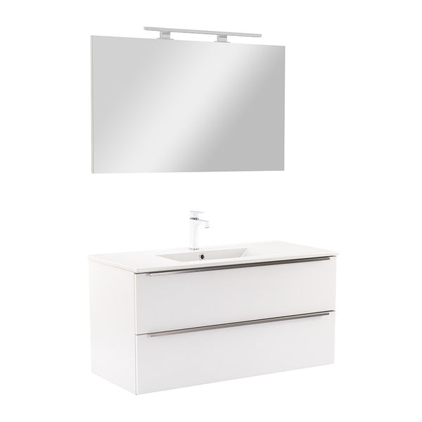 Leziter Set mobilier baie Vario Trim 100, alb-alb