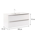 Leziter Masca chiuveta baie Vario Trim 100 cu lavoar, alb-alb