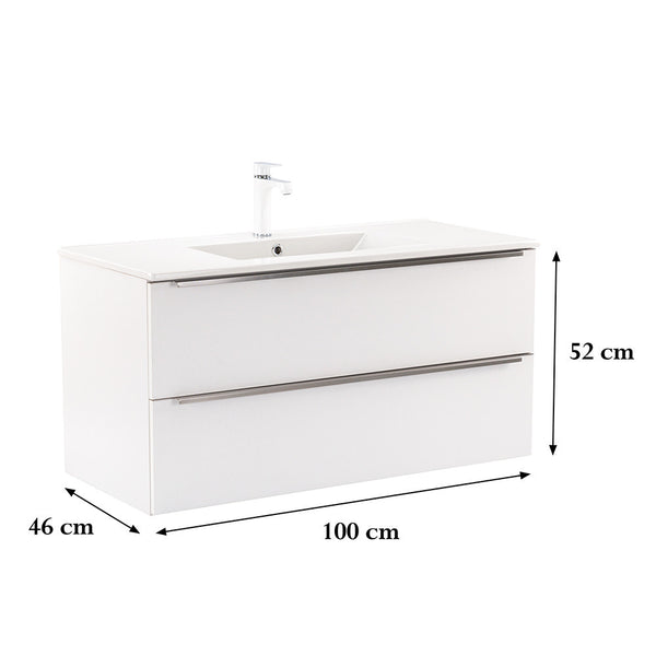 Leziter Masca chiuveta baie Vario Trim 100 cu lavoar, alb-alb