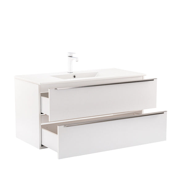 Leziter Masca chiuveta baie Vario Trim 100 cu lavoar, alb-alb
