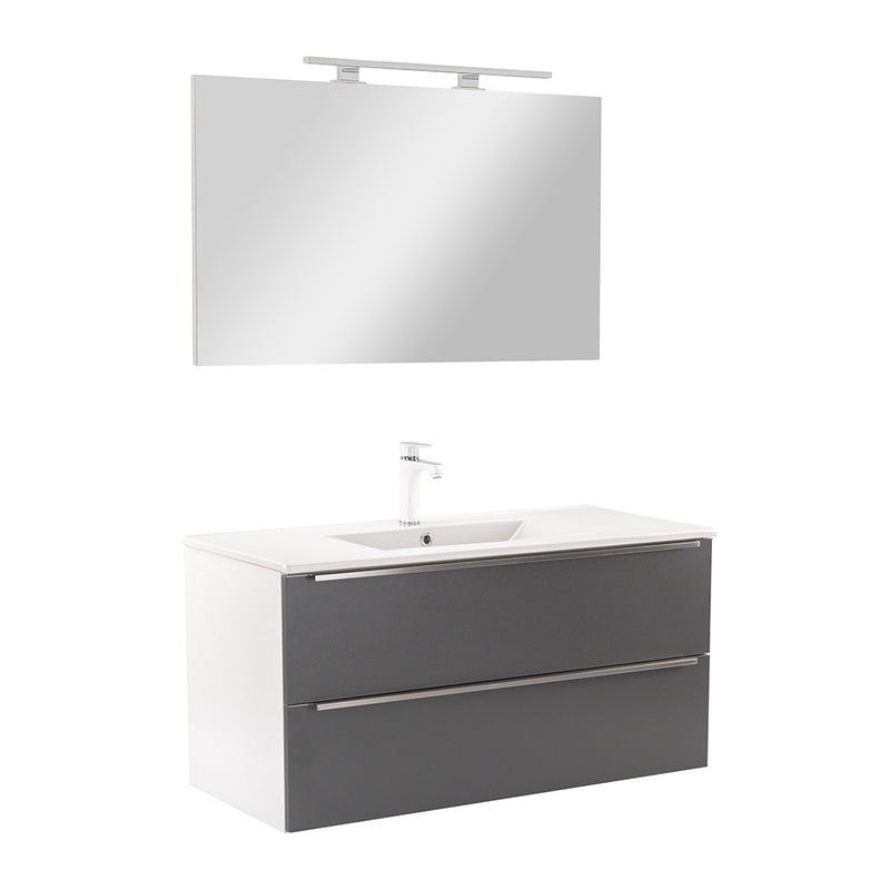 Leziter Set mobilier baie Vario Trim 100, alb-antracit