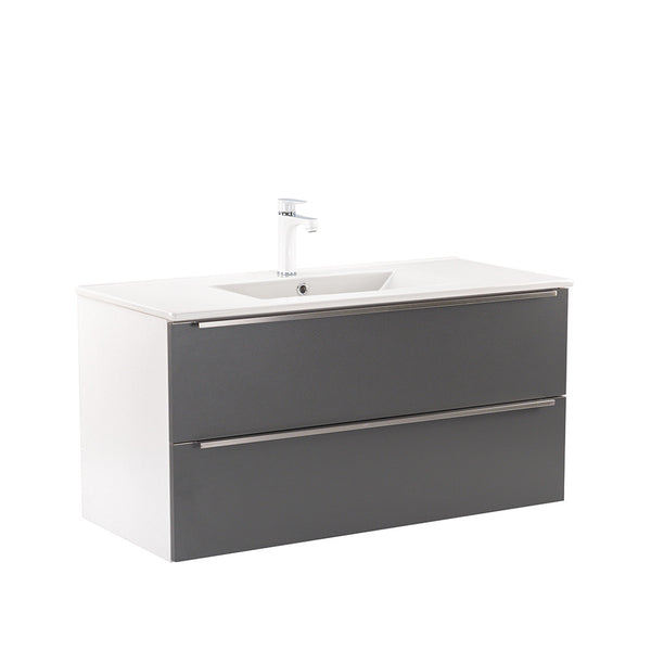 Leziter Masca chiuveta baie Vario Trim 100 cu lavoar, alb-antracit