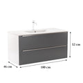 Leziter Masca chiuveta baie Vario Trim 100 cu lavoar, alb-antracit