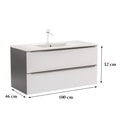 Leziter Masca chiuveta baie Vario Trim 100 cu lavoar, antracit-alb