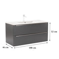 Leziter Masca chiuveta baie Vario Trim 100 cu lavoar, antracit-antracit