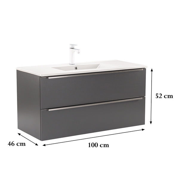 Leziter Masca chiuveta baie Vario Trim 100 cu lavoar, antracit-antracit