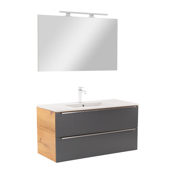 Leziter Set mobilier baie Vario Trim 100, stejar-antracit