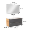 Leziter Set mobilier baie Vario Trim 100, stejar-antracit