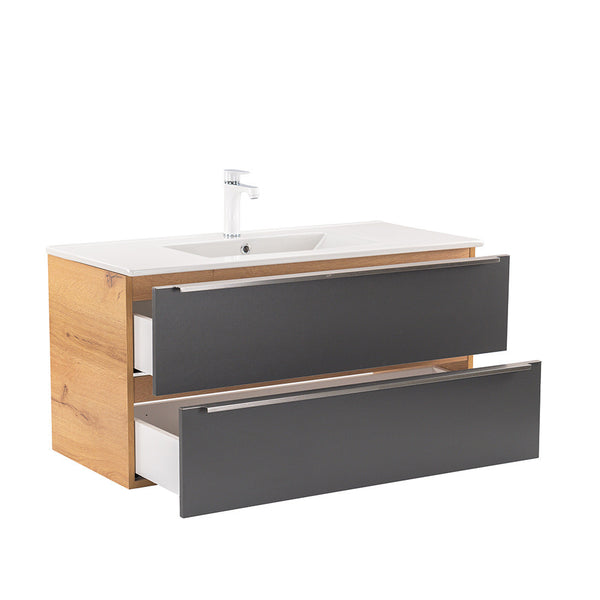 Leziter Masca chiuveta baie Vario Trim 100 cu lavoar, stejar-antracit