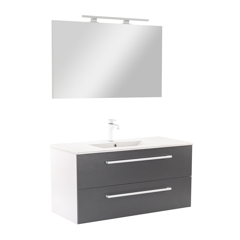 Leziter Set mobilier baie Vario Clam 100, alb-antracit