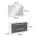 Leziter Set mobilier baie Vario Clam 100, alb-antracit