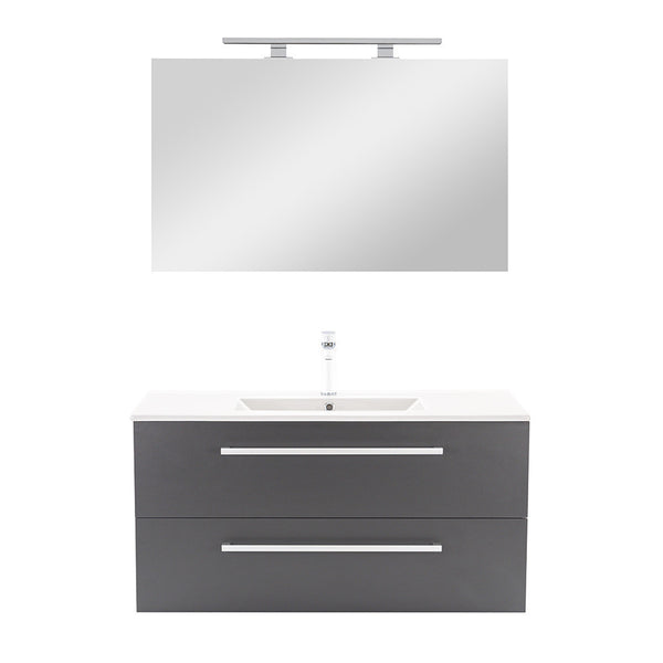 Leziter Set mobilier baie Vario Clam 100, alb-antracit