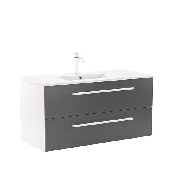 Leziter Masca chiuveta baie Vario Clam 100 cu lavoar, alb-antracit