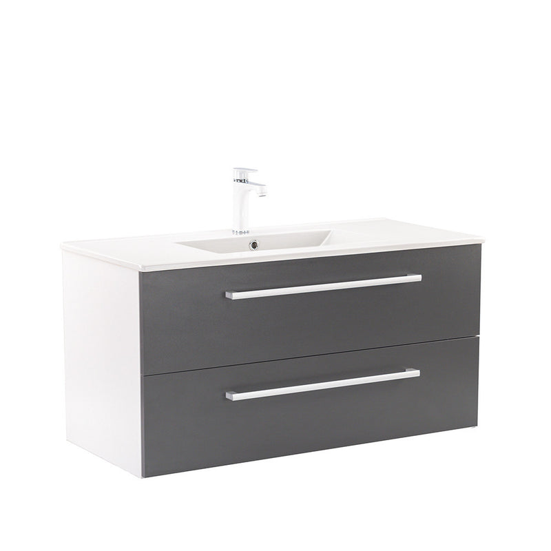 Leziter Masca chiuveta baie Vario Clam 100 cu lavoar, alb-antracit
