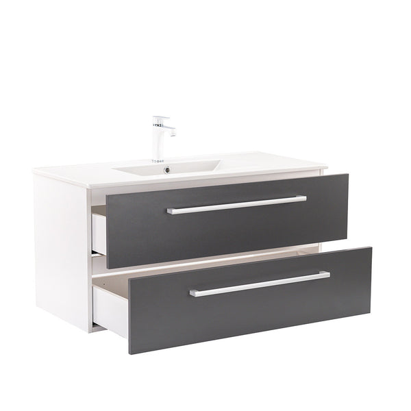 Leziter Masca chiuveta baie Vario Clam 100 cu lavoar, alb-antracit