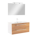 Leziter Set mobilier baie Vario Clam 100, stejar alb