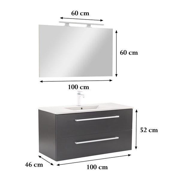 Leziter Set mobilier baie Vario Clam 100, antracit-antracit