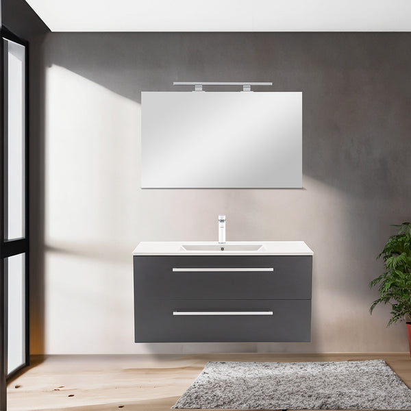 Leziter Masca chiuveta baie Vario Clam 100 cu lavoar, antracit-antracit