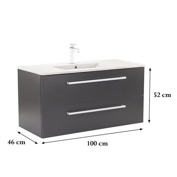 Leziter Masca chiuveta baie Vario Clam 100 cu lavoar, antracit-antracit