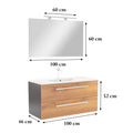 Leziter Set mobilier baie Vario Clam 100, antracit-stejar