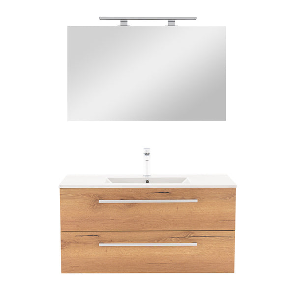 Leziter Set mobilier baie Vario Clam 100, antracit-stejar