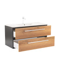 Leziter Set mobilier baie Vario Clam 100, antracit-stejar