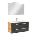 Leziter Set mobilier baie Vario Clam 100, stejar-antracit
