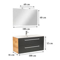 Leziter Set mobilier baie Vario Clam 100, stejar-antracit