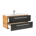Leziter Set mobilier baie Vario Clam 100, stejar-antracit