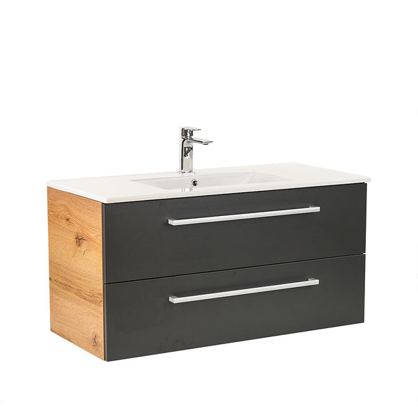 Leziter Masca chiuveta baie Vario Clam 100 cu lavoar, stejar-antracit