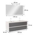 Leziter Set mobilier baie Vario Forte 120, alb-antracit