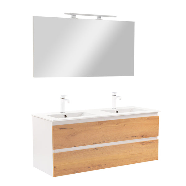 Leziter Set mobilier baie Vario Forte 120, stejar alb
