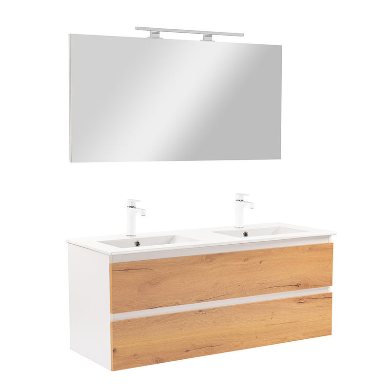 Leziter Set mobilier baie Vario Forte 120, stejar alb