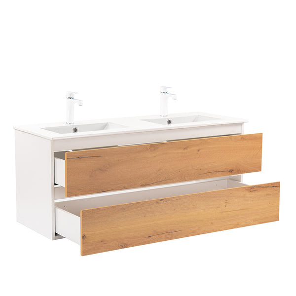 Leziter Set mobilier baie Vario Forte 120, stejar alb