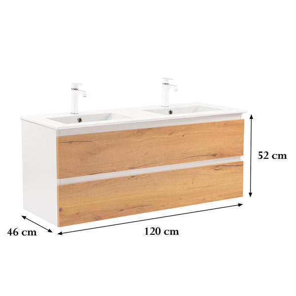Leziter Masca chiuveta baie Vario Forte 120 cu lavoar, stejar alb